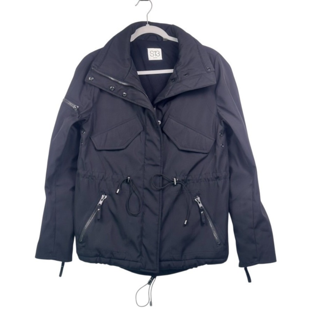 S13 New York Black Utility Zip Front Jacket‎ Drawstring Waist Size M